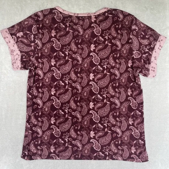 Lucky Brand Shirt Womens S Purple Paisley Soft Pajama Feminine Cozy Stretchy - Picture 5 of 5
